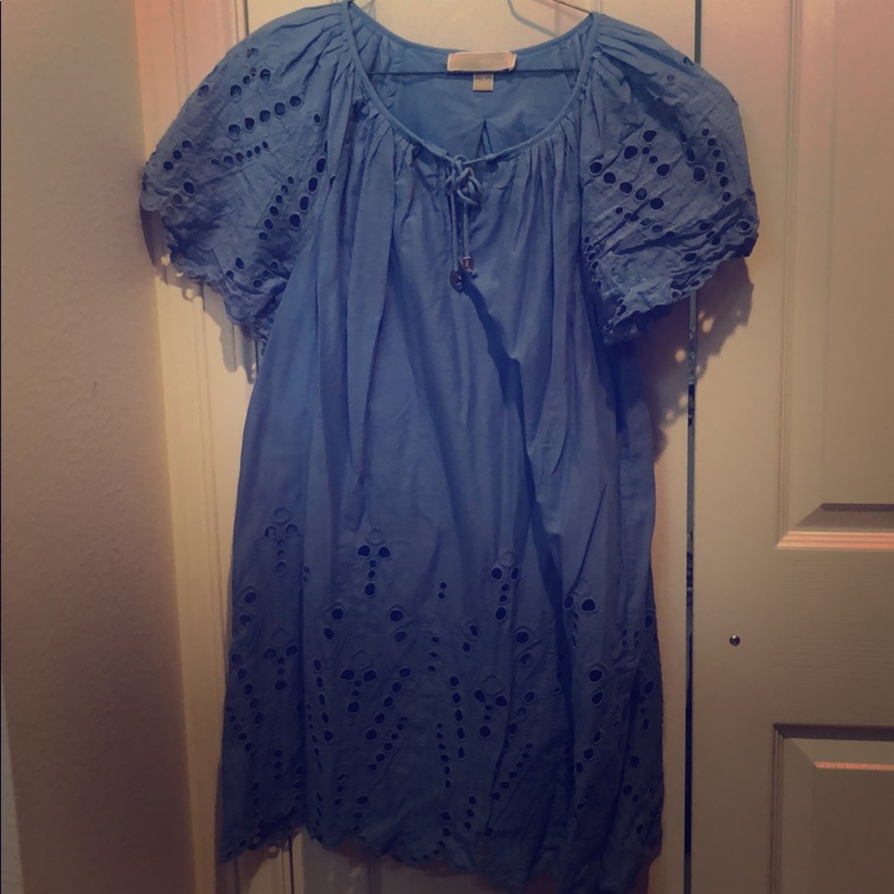 Michael Kors Blue Eyelet Dress - Medium
